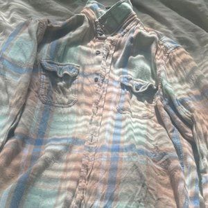 A Light Pink Flannel Oversized Jacket